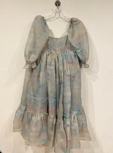 NWT Selkie The Renoir Sky French Puff Dress Size Small Blue