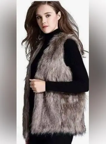 Escalier Vest Women’s Faux Fur Vest Jacket Size Small, Khaki/Brown New With Tags Brown