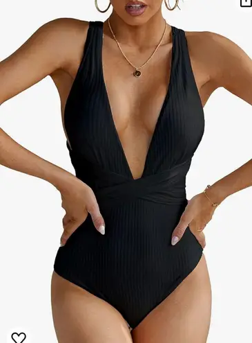 Molybell Women High Waitsted Ribbed Wrap Grecian Plunge Multiway One Piece