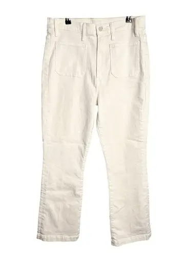 NWT Mother The Hustler Patch Pocket Flood Jean in Cream Puff White Size 32