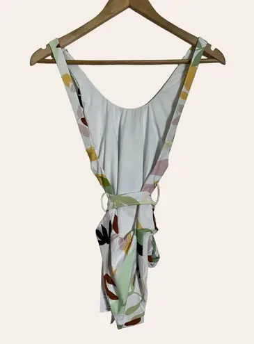 Charlie Holiday Anthropologie Tropical Malibu Belted White One Piece Swimsuit XS