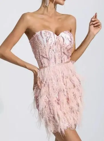 Pink Tassel Tube Top Mini Dress Size 6