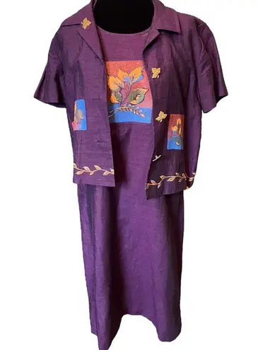 Sag Harbor Vintage 90s Cottagecore Boho Hippie Fall Seasonal Patchwork Dress Set