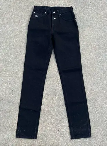 Vintage 80s 90s Diamond Gusset Bareback Black Cowgirl Western Jeans Size 12