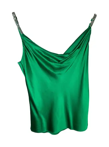 Generation Love Annie Silk Crystal Strap Cami Kelly Green Size XS