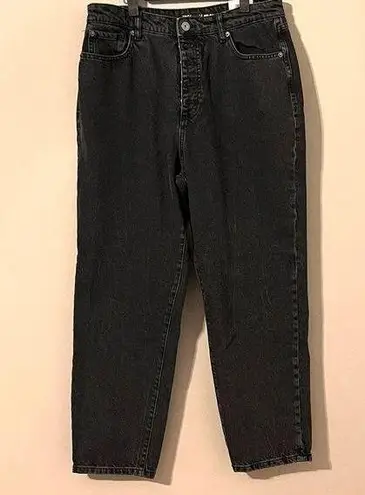 INC Vintage Wash Faded Black High Rise Button-Fly Mom Jeans Size 10/30