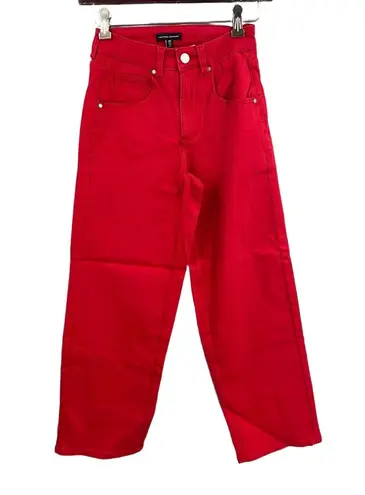 Universal Standard NWT Bae Boyfriend Crop Denim Bright Red Size 00