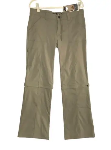 prAna Breathe Convertible Pant Shorts Women 10 Khaki Outdoor Hiking Travel NWT