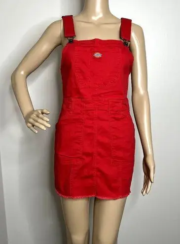 Dickies Red Jean Overall Dress