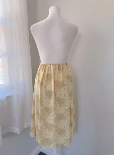 Rena Rowan Vintage Y2K Petite Yellow Print Midi Skirt