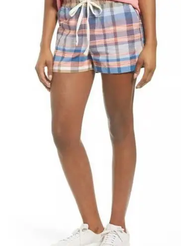 Caslon | Blue Nichole Plaid Stretch Multi Colored Shorts Size M