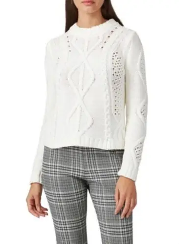 Rachel Roy Adrina Crewneck Pullover in Ivory, Size L New w/o Tag