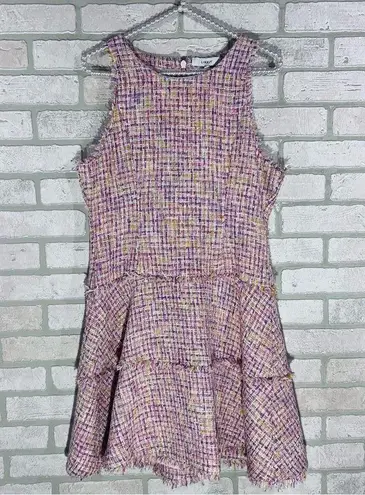 Likely Pink Multi Tweed Mini A Line Dress Size 8