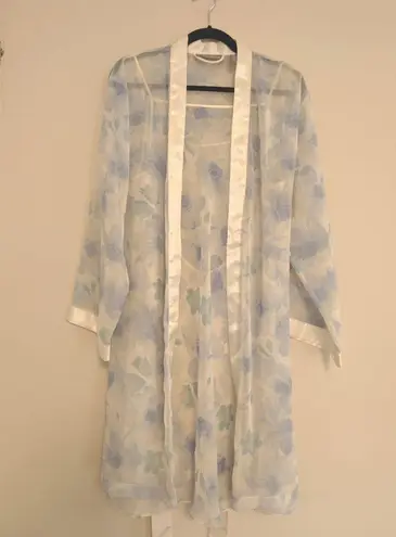 Valerie Stevens Set! Vintage Floral Robe & Slip Lingerie Set – Size M