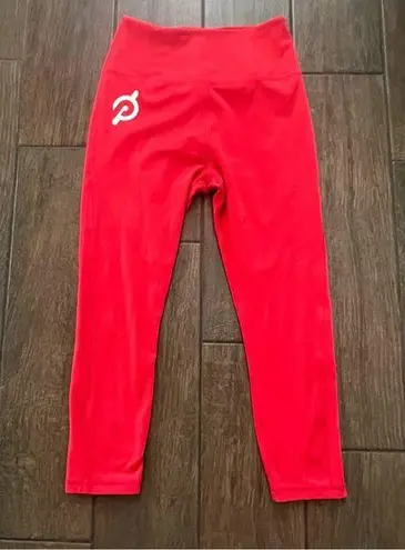 Peloton Sport Ultra High Rise Mesh Panel Cropped Legging Red sz S