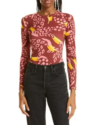 Farm Rio ππ Toucanissimo Long Sleeve Stretch Cotton Body Suit ~ Small S NWT