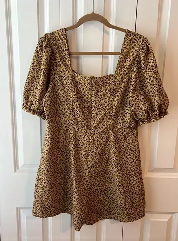 Homemade Yellow Floral Romper Size L