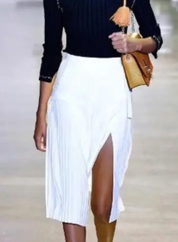 Altuzarra Mayumi white pleated side tie skirt Size 4