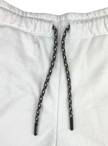 Peloton TWGF White Drawstring Pockets Athletic Running Activewear Sweat Short XS