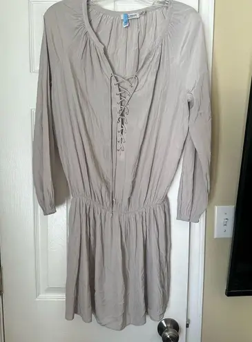 Ramy Brook ‘Alexandra’ gray lace front dress with sleeves from Revolve. Size XS
