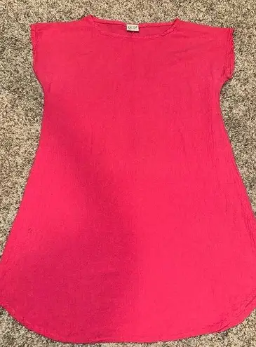 Oh My Gauze Beach Mini Watermelon Pink Crewneck Dress EUC Size 1 (S/M 6