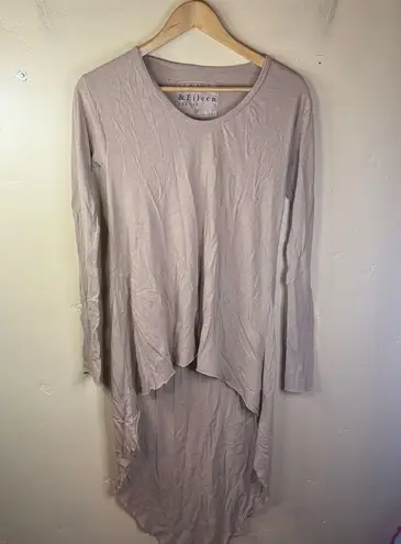 Frank & Eileen High Low Long Sleeve Cotton Dark Beige Size XS Tee FLAW