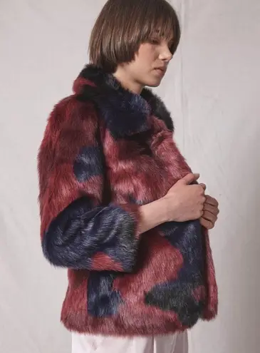 ABS Allen Schwartz Allen Schwartz Fur Jacket, Burgundy, Black, Navy Size L New w/Tag $430