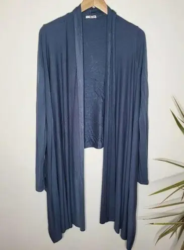 LA Made  High-Low Draped Cardigan Blue