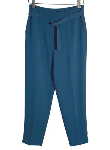 Boden Teal Blue High Waisted Belted Cropped Ankle Pants Women's Size 6