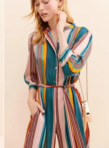 Anthropologie  DRA Dream in Color Jumpsuit in Blue Multi Size Medium