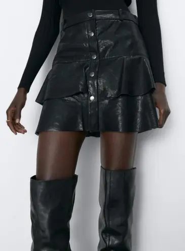 ZARA Faux Vegan Leather Skirt