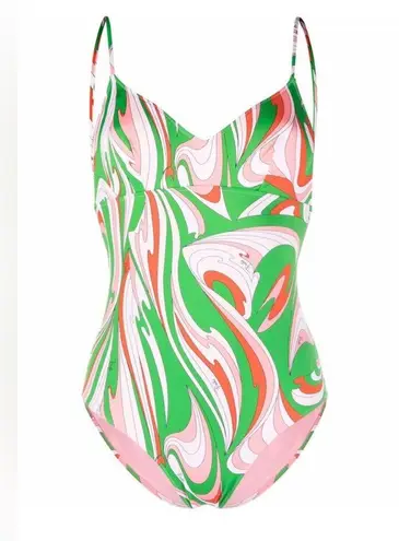 Emilio Pucci NEW Vortici-print swimsuit 46