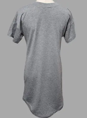 potter's pot gray floral applique t-shirt dress size small