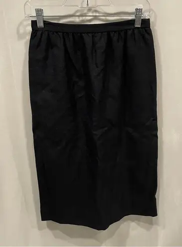 Vintage 70’s Halston American luxury midi skirt lined textured pockets Black