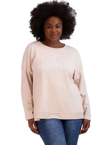 Rae Dunn  LOVE" HiLo Pullover Sweatshirt Sz 1x