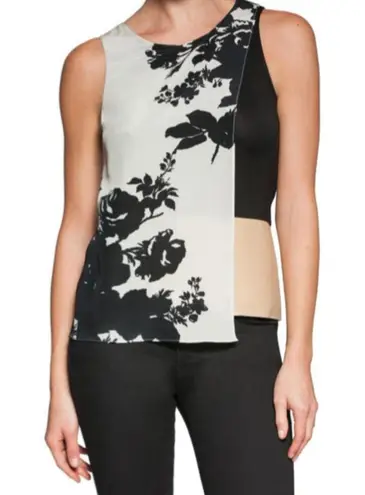 Bailey44 NWOT Zimbabwe top. Mint! Floral Silk, Knit And vegan Leather