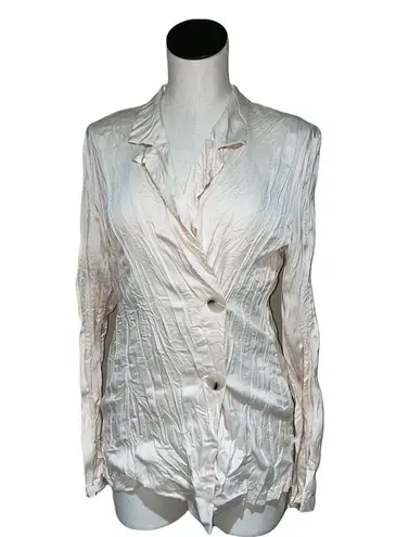 ZARA NWT   CREASED-EFFECT SATIN JACKET Medium