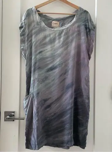 Gypsy 05 Ombre Straight Knee Length Silk Dress Size S