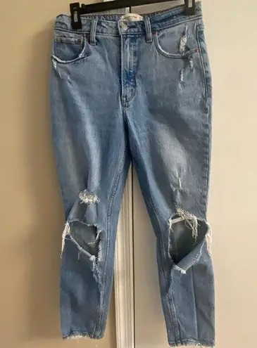 Abercrombie & Fitch  curve love distressed skinny high rise jeans. Sz 27