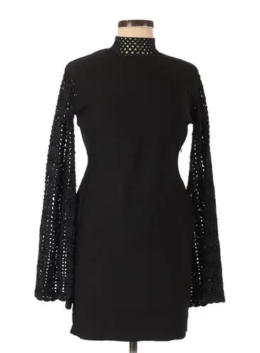 Opening Ceremony Mini Dress M NWT Mod Open Back Crochet Sleeves 70s Thick Knit