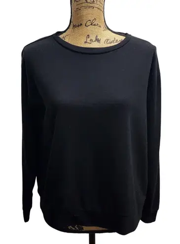 Flora Black Long Sleeve Sweatshirt with Lace Trim Detail