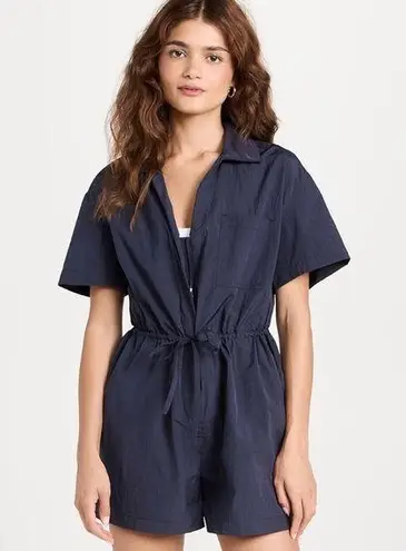 Sweaty Betty NWT Anytime Short Sleeve Romper Navy Blue Nylon Size Small