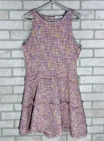 Likely Pink Multi Tweed Mini A Line Dress Size 8