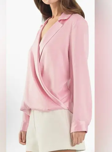 Endless Rose NWOT Satin Wrap Blouse in Pink Size Small