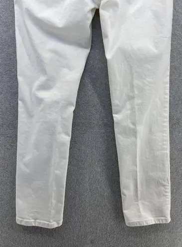 Banana Republic  Women's Boyfriend White Denim Jeans Size 6 Distressed Cotton