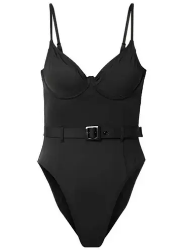 Good American NWT  Wire Cup Belted One Piece Swimsuit in Black - Size 5 (2XL)