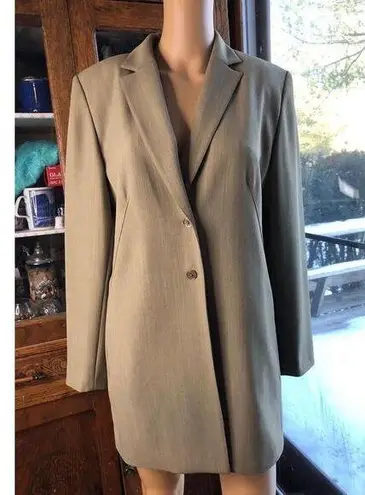 Travis Ayers green/khaki Long Blazer Coat Womens Single
