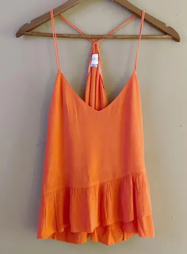 Saylor Orange Jill Flowy Tank Top