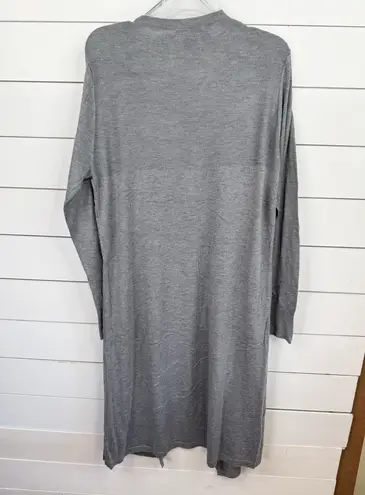 CHELSEA & THEODORE Cardigan Duster Sz M Mist Grey Heather Open Front Long Sleeve Gray Size M