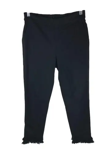 Alberto Makali Womens Pants Pull On Fringe Hem Pockets Stretch Black XL